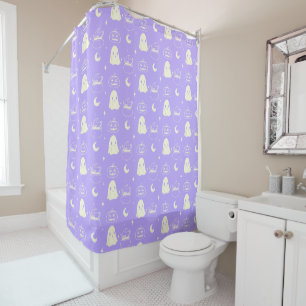 Cute Halloween Boo Ghost Pattern Shower Curtain