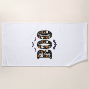 Cute Halloween Boo Ghost Pumpkin Design Beach Towel