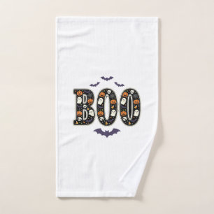 Cute Halloween Boo Ghost Pumpkin Design Hand Towel