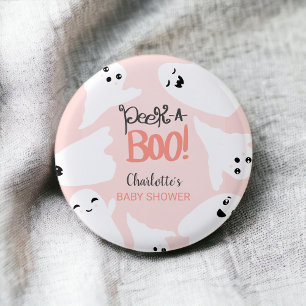 Cute Halloween boo ghosts pink baby shower 3 Cm Round Badge