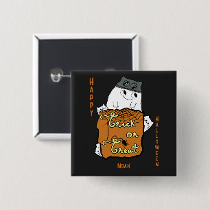 Cute Halloween Boo - Trick or Treat Halloween 15 Cm Square Badge