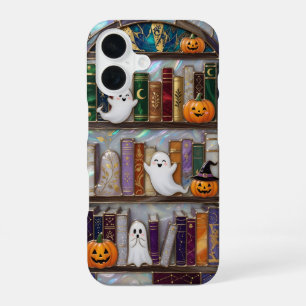 Cute Halloween Bookshelf Phone Case Ghost Pumpkin