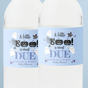 Cute Halloween Boy Baby Shower Water Bottle Label