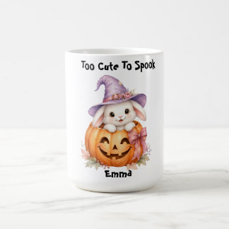 Cute Halloween Bunny Pumpkin Custom Name Mug
