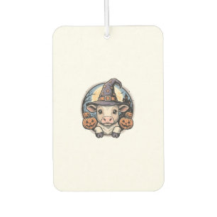 Cute Halloween Calf Witch Hat Vintage Engraving De Car Air Freshener