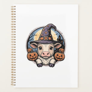 Cute Halloween Calf Witch Hat Vintage Engraving De Planner