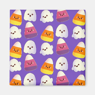 Cute Halloween Candy And Ghost Pattern Magnet