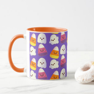 Cute Halloween Candy And Ghost Pattern Mug