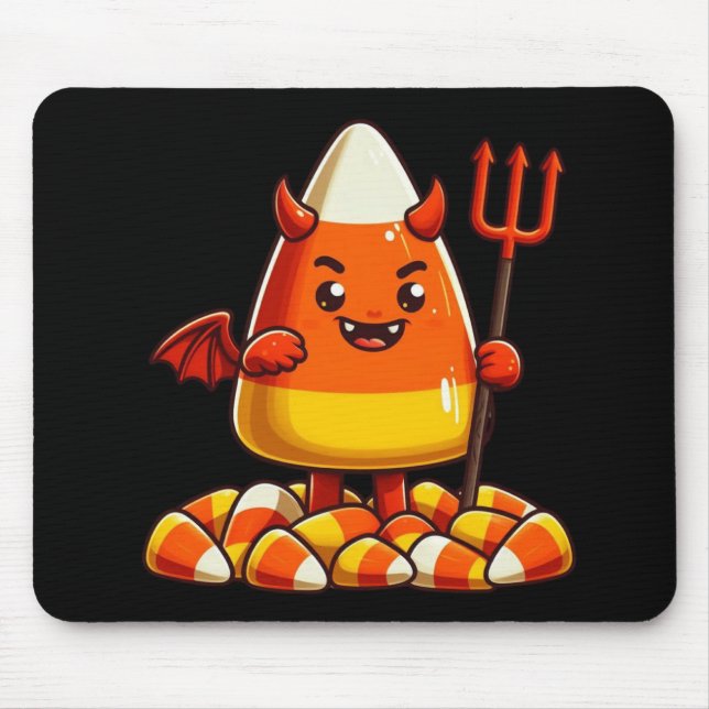 Cute Halloween candy corn monster Mouse Mat (Front)