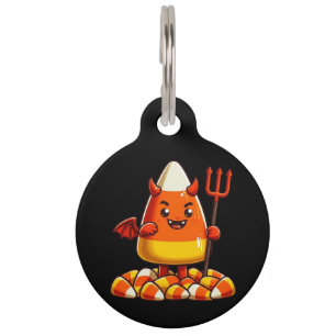 Cute Halloween candy corn monster Pet Tag