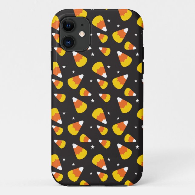 Cute Halloween candy corn on black pattern Case-Mate iPhone Case (Back)