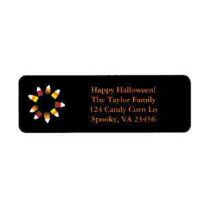 Cute Halloween Candy Corn Orange Black Address