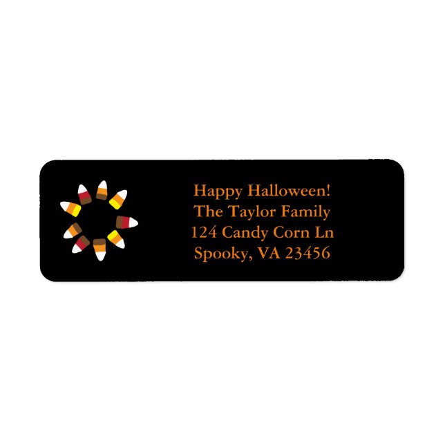Cute Halloween Candy Corn Orange Black Address (Front)