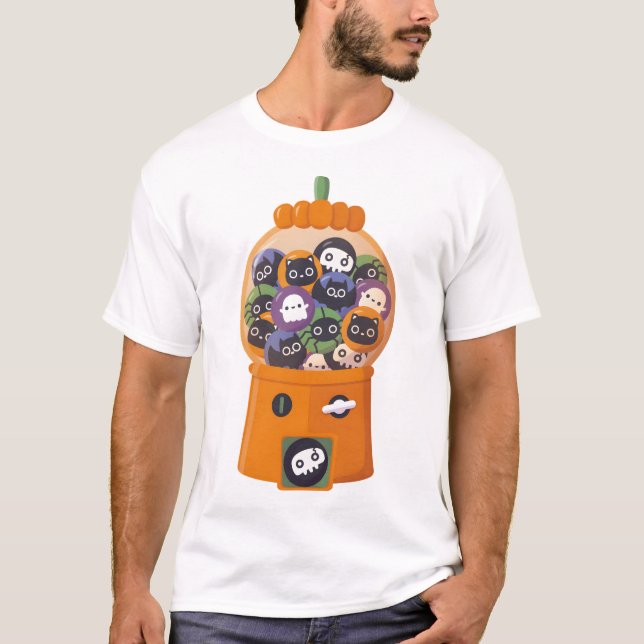 Cute Halloween Candy Pumpkin Dispenser Machine  T-Shirt (Front)