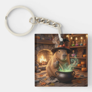 Cute Halloween Capybara Smoky Potion Keyring
