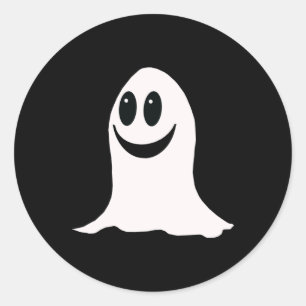 Cute Halloween Cartoon Ghost Classic Round Sticker