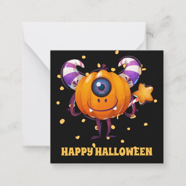 Cute halloween cartoon monster classroom friends card (Front)