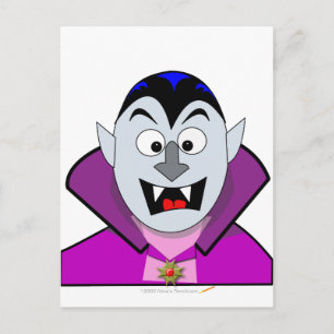 Cute Halloween Cartoon Vampire Postcard