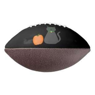 Cute Halloween Cat and Pumpkin American Football