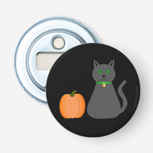 Cute Halloween Cat and Pumpkin Bottle Opener
