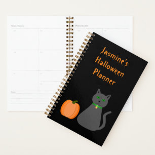 Cute Halloween Cat and Pumpkin Custom Planner