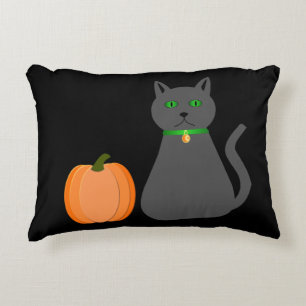 Cute Halloween Cat and Pumpkin Double sided Decorative Cushion