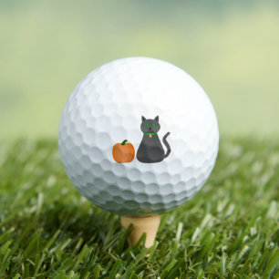 Cute Halloween Cat and Pumpkin Golf Balls