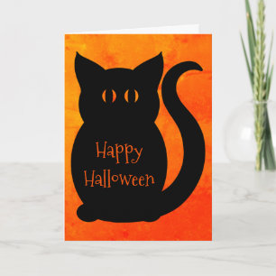 Cute Halloween cat Card