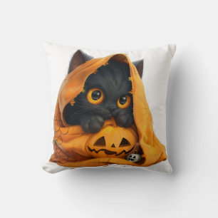 Cute Halloween Cat for Kids Cushion