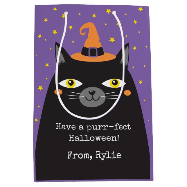 Cute Halloween Cat Gift Bag (Front)