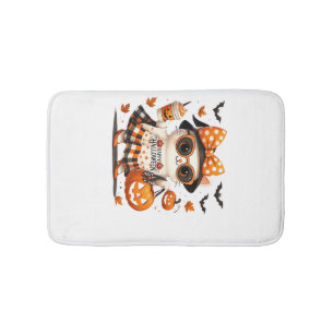 Cute Halloween Cat � Kawaii Witch Kitty with Pumpk Bath Mat
