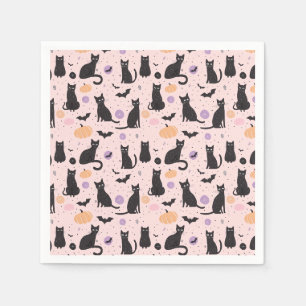 Cute Halloween cat orange Napkin