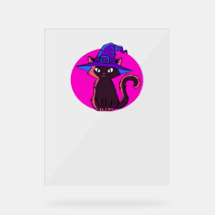 Cute Halloween Cat Oversized T-Shirt Acrylic Sign