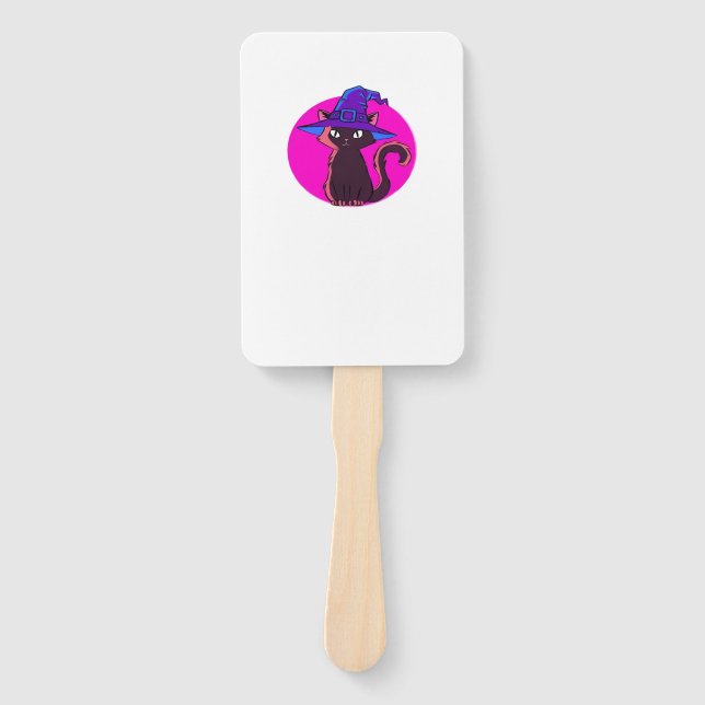 Cute Halloween Cat Oversized T-Shirt Hand Fan (Front)