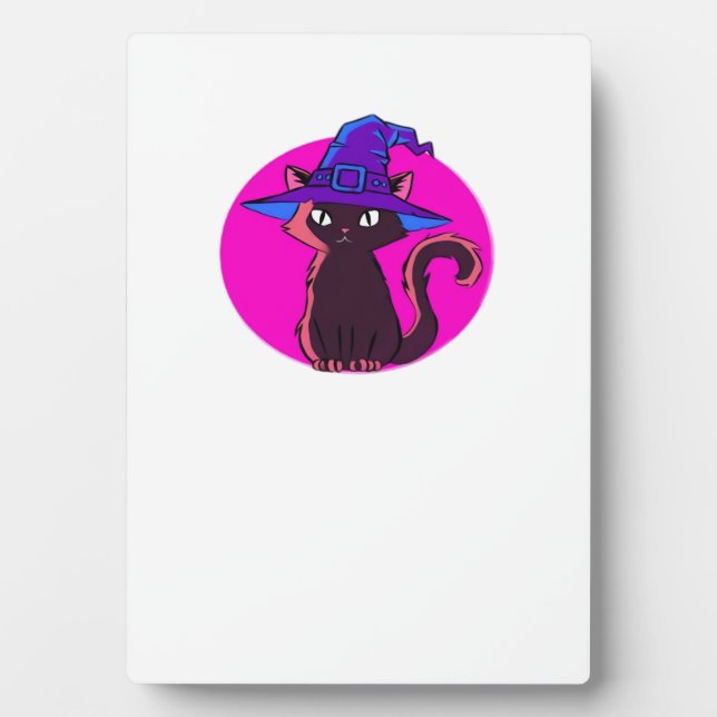 Cute Halloween Cat Oversized T-Shirt Plaque (Front)