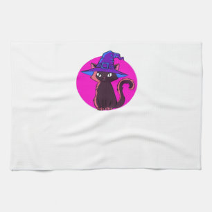 Cute Halloween Cat Oversized T-Shirt Tea Towel