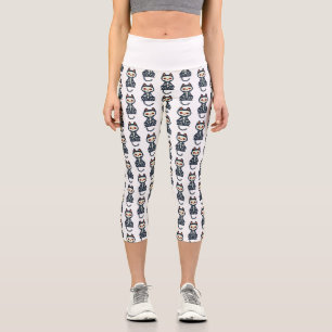 Cute Halloween Cat Pattern Capri Leggings
