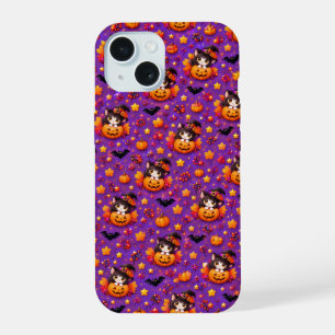 Cute Halloween Cat Pumpkin Purple Phone Case