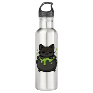 Cute Halloween Cat Sticker – Witch Hat, Pumpkin an 710 Ml Water Bottle