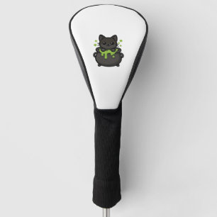 Cute Halloween Cat Sticker – Witch Hat, Pumpkin an Golf Head Cover