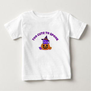 Cute Halloween Cat Too Cute to Spook Baby T-Shirt