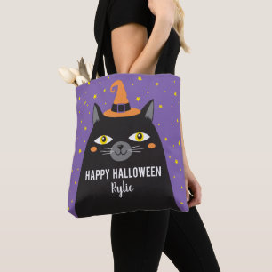 Cute Halloween Cat Trick or Treat tote bag
