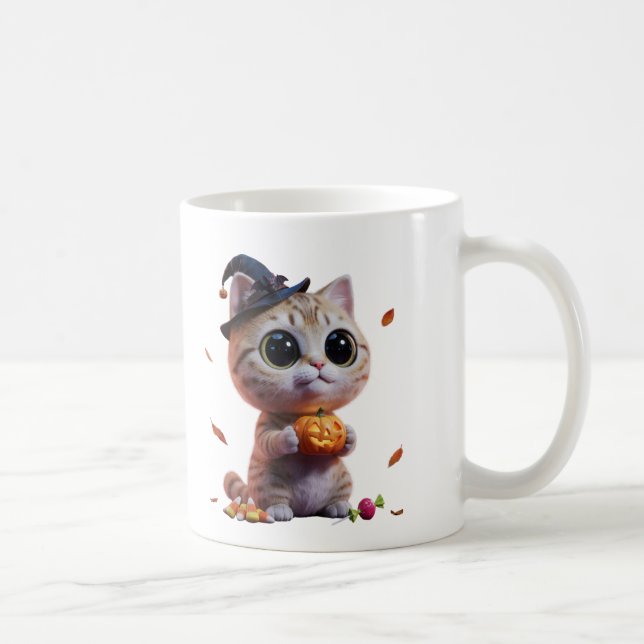 Cute Halloween Cat Witch Mug (Right)