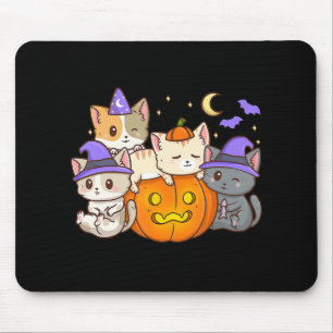 Cute Halloween Cats Anime Cat Kawaii Pumpkin Cat L Mouse Mat