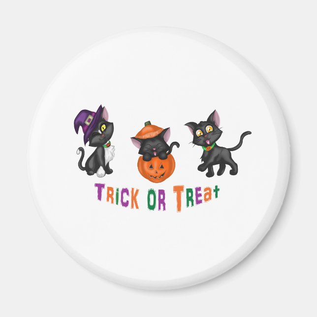 Cute Halloween Cats Magnet (Front)