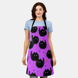 Cute Halloween Cats Pattern Apron