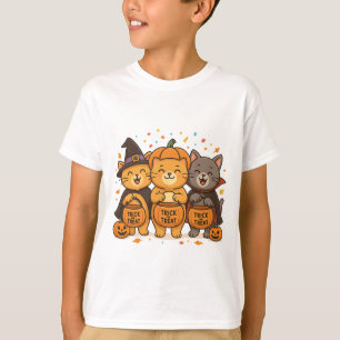 Cute Halloween Cats – Trick or Treat Squad T-Shirt
