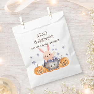 Cute Halloween Cauldron Baby is Brewing Shower Favour Bags