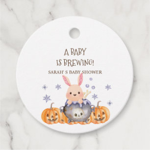 Cute Halloween Cauldron Baby is Brewing Shower Favour Tags