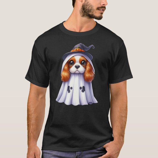Cute Halloween Cavalier King Charles Spaniel dog a T-Shirt (Front)